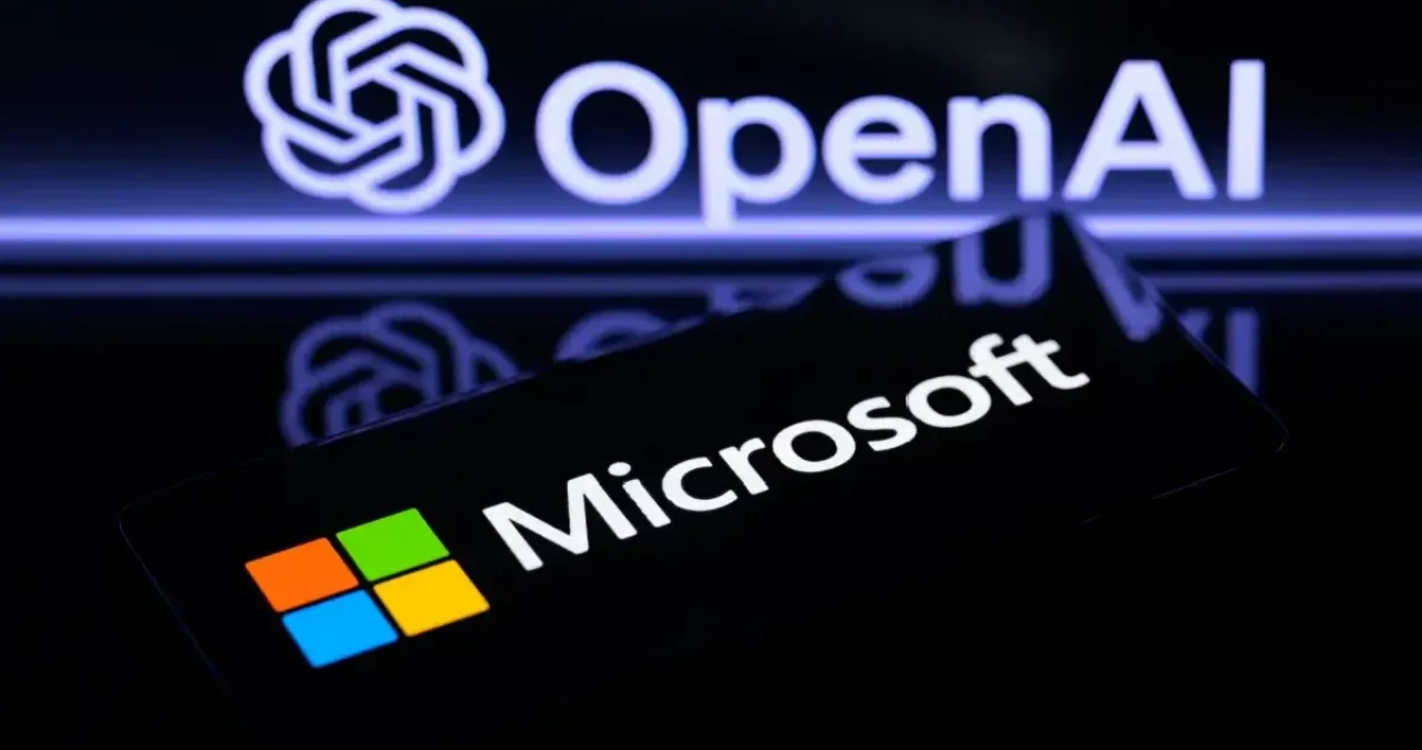OpenAI Ends Exclusive Cloud Partnership with Microsoft OpenAI logo alongside Microsoft logo, symbolizing the end of their exclusive cloud partnership
